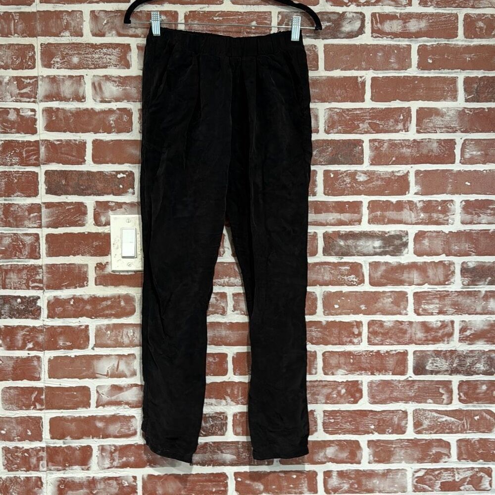 OZMA Womens Pleated Drape Pull on Pant in Black Size XXS